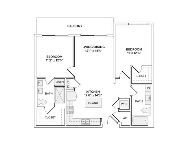 Unit 3003 1-2080 floor plan