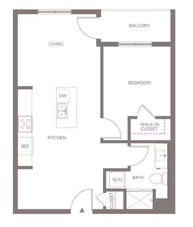 1 Bed • 1 Bath 1409 floor plan