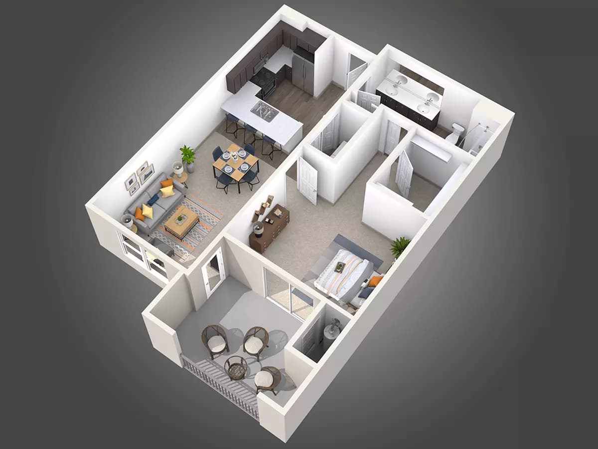 1 BED/1 BATH 245 floor plan