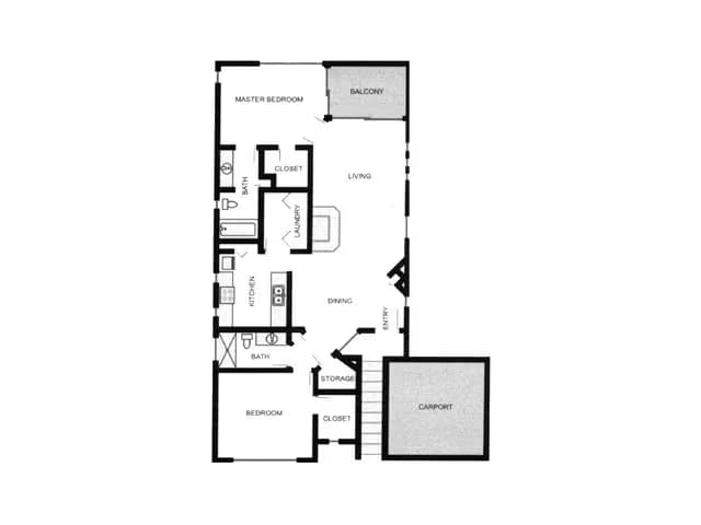 Two Bedroom 211 floor plan