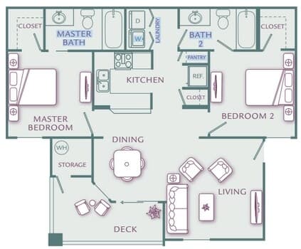 2 Beds • 2 Bath 2026 floor plan