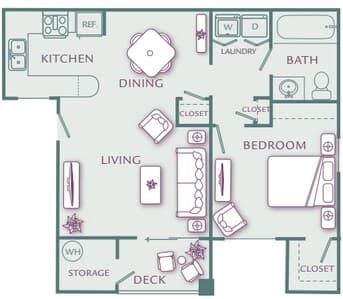 1 Bed • 1 Bath 2031 floor plan