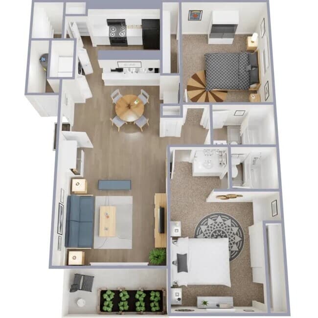 2 Beds • 2 Bath P215 floor plan