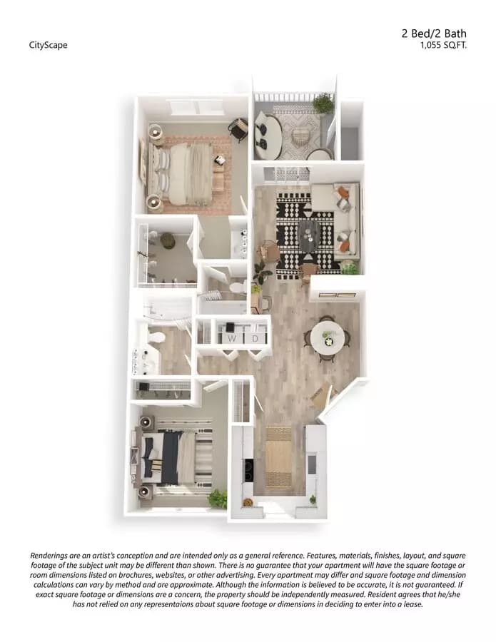 Two Bedroom Two Bath Luxury B2 245 floor plan