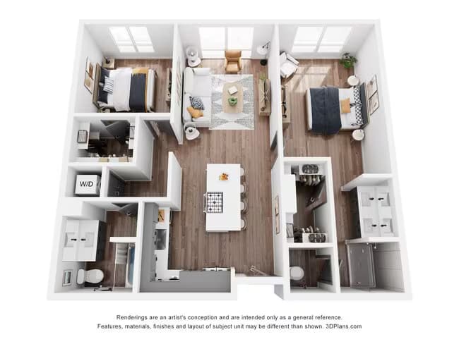 2 Beds • 2 Bath 342 floor plan