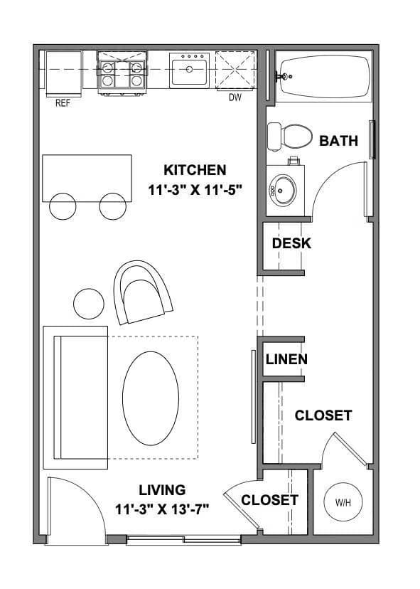Studio 134 floor plan