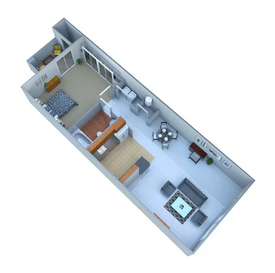 1 Bed 1 Bath 171123A floor plan