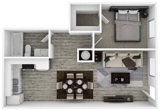 One Bedroom 246 floor plan
