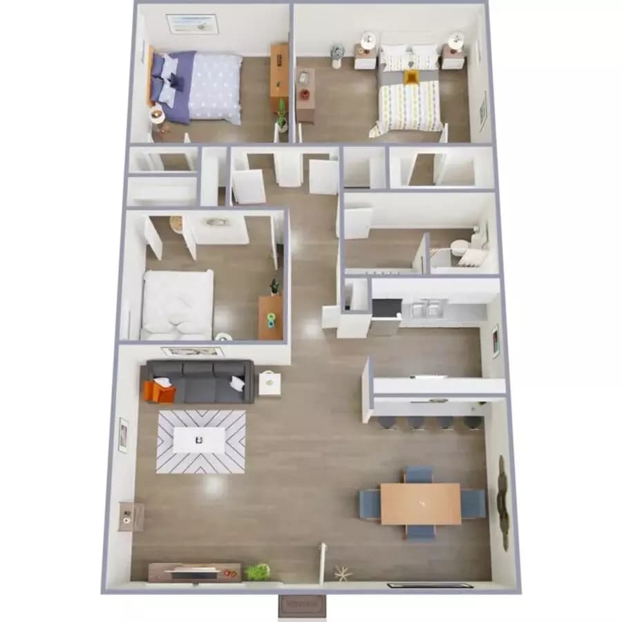 3x1 W/D 56 floor plan
