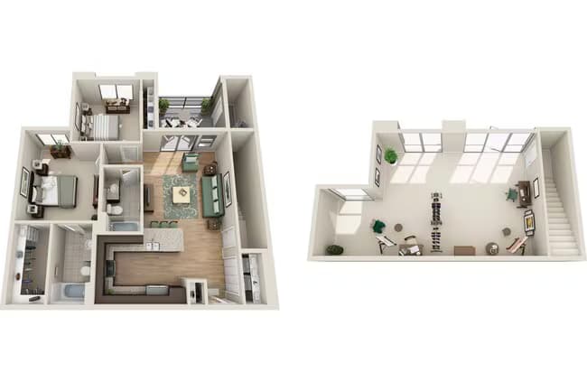 2 Beds • 2 Bath 2071 floor plan