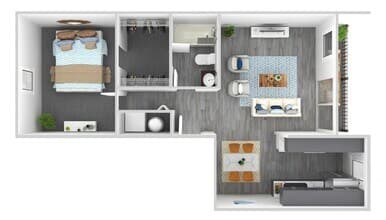 1 Bed - 1 Bath 112 floor plan