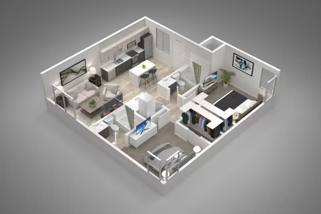 2 Bedroom/2 Bath 2106 floor plan