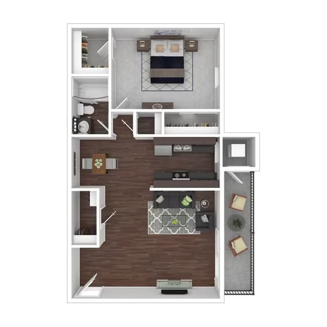 1 Bed • 1 Bath 0360 floor plan
