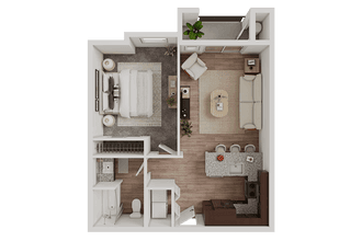 One Bedroom 3036 floor plan