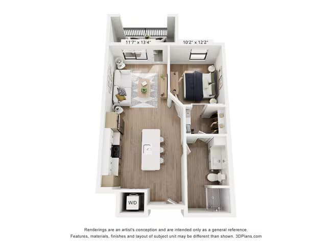 1 Bed • 1 Bath 1104 floor plan