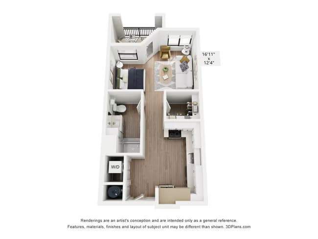 Studio • 1 Bath 2108 floor plan
