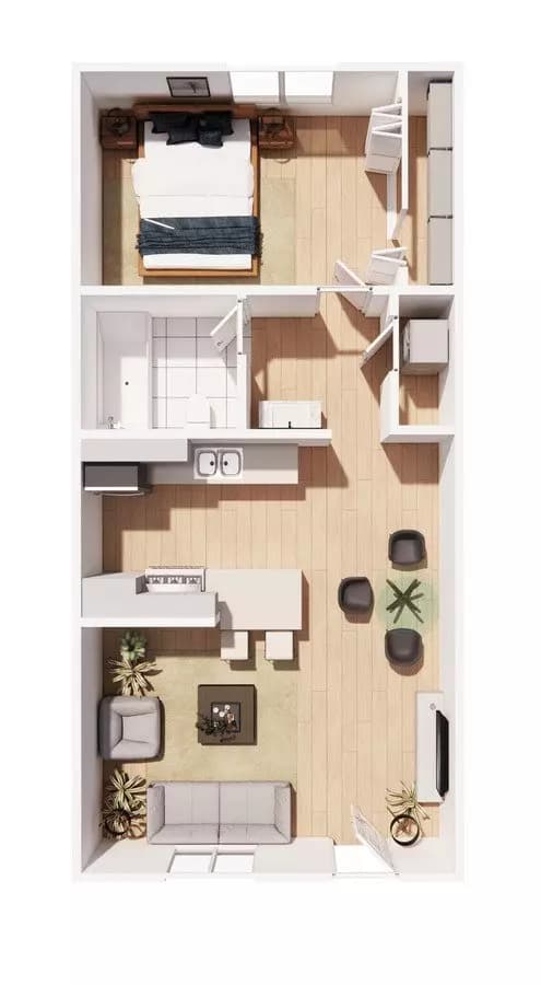 1 x 1 - AR B12-AR floor plan