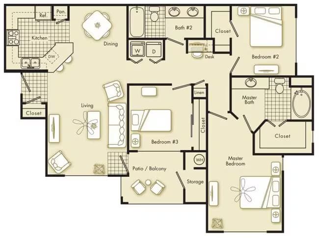 3 Beds • 2 Bath 2111 floor plan