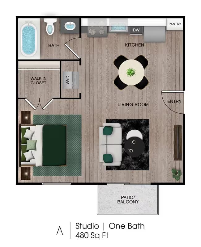 Studio • 1 Bath 090 floor plan