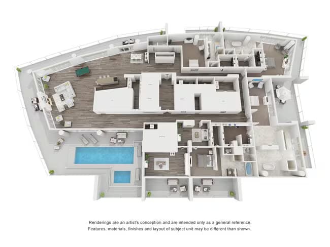4 Bed 4.5 Bath PH4 T2-3030 floor plan