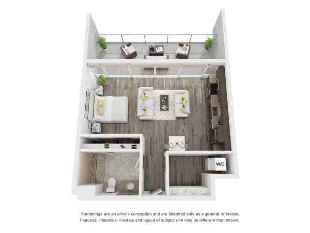 Studio A2 T1-1109 floor plan
