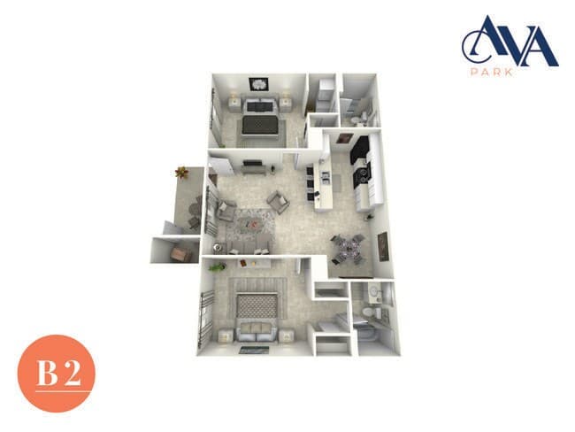 2 Beds • 2 Bath 233N floor plan