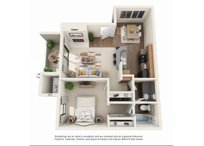 1 bedroom Classic 1027 floor plan