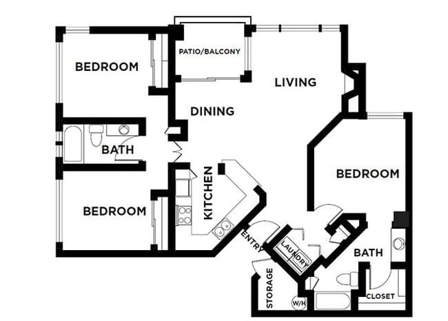 Three Bedroom 04-212 floor plan