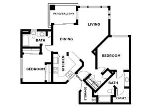 Two Bedroom 11-238 floor plan