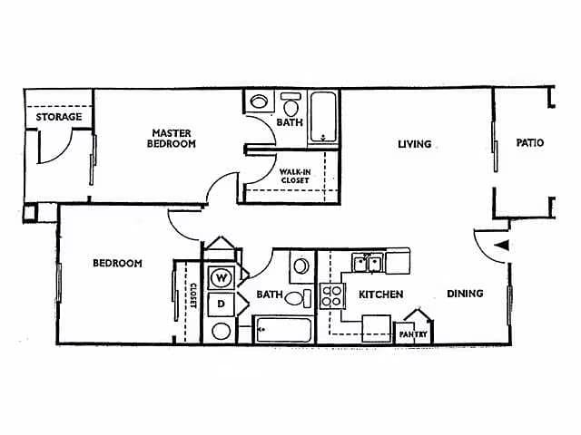 2 Beds • 2 Bath 132076A floor plan