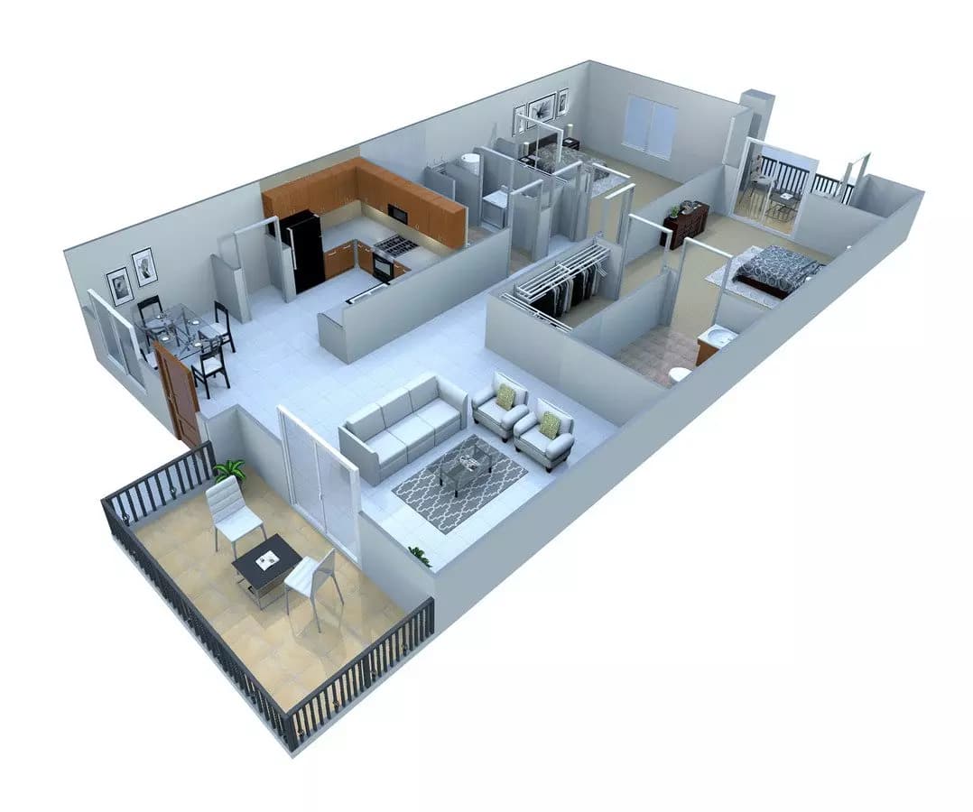 2 Bed. Flat 152086A floor plan