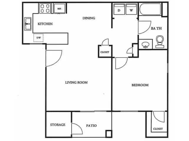 One Bedroom 03-0321 floor plan