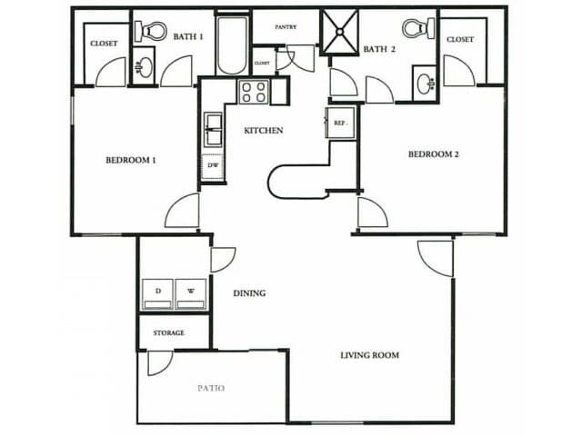 Two Bedroom / Two Bath 09-0916 floor plan