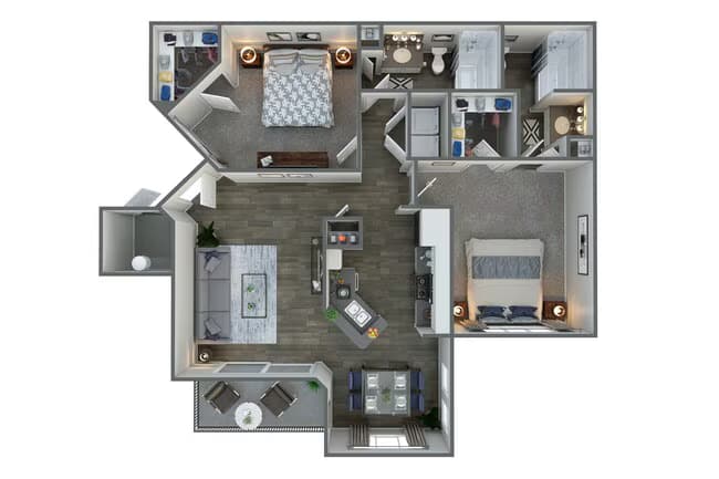 2 Beds • 2 Bath 12-1065 floor plan
