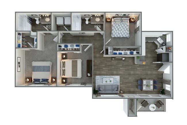 3 Beds • 2 Bath 13-1074 floor plan