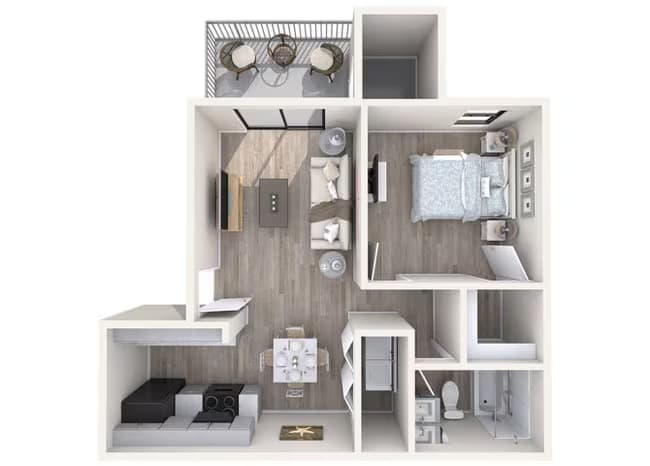 1 Bed/1 Bath Classic 2022 floor plan