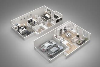 2 Bed, 2.5 Bath 5 floor plan