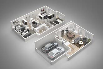 4 Bed, 2.5 Bath 55 floor plan