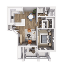 1 Bed • 1 Bath 2099 floor plan
