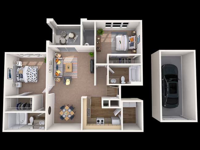 B6 with Attached Garage 2005 floor plan