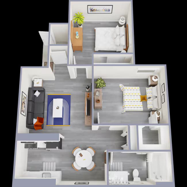 2 Beds • 1 Bath 30-2193 floor plan