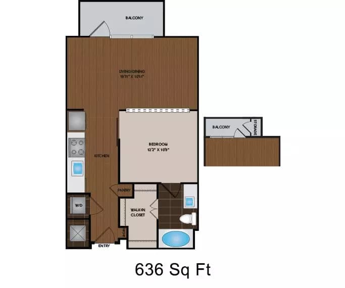 616 - 636 Sq Ft 1020 floor plan