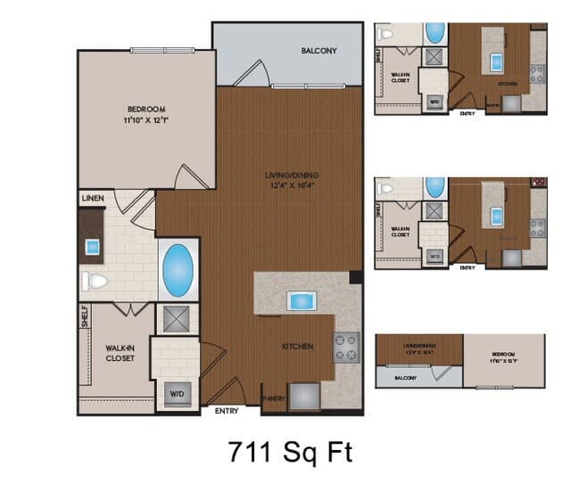 1 Bed • 1 Bath 3001 floor plan