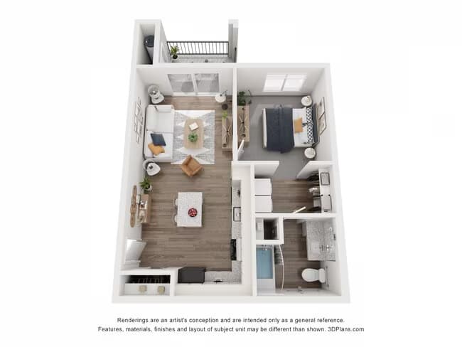 1 Bedroom A1 ADA K105 floor plan