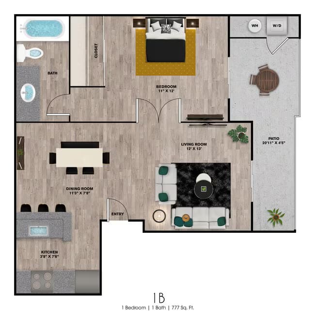 1B 3067 floor plan