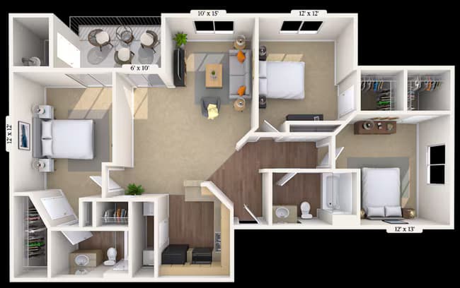 3 Beds • 2 Bath 132062 floor plan