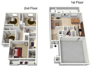 Four Bedroom 2.5 Bathroom 1807 Sq Ft 8505 floor plan