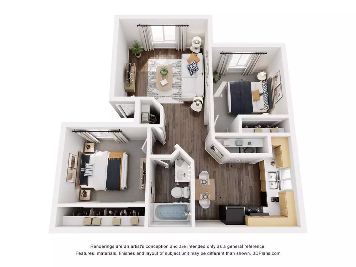 2x1 floor plan