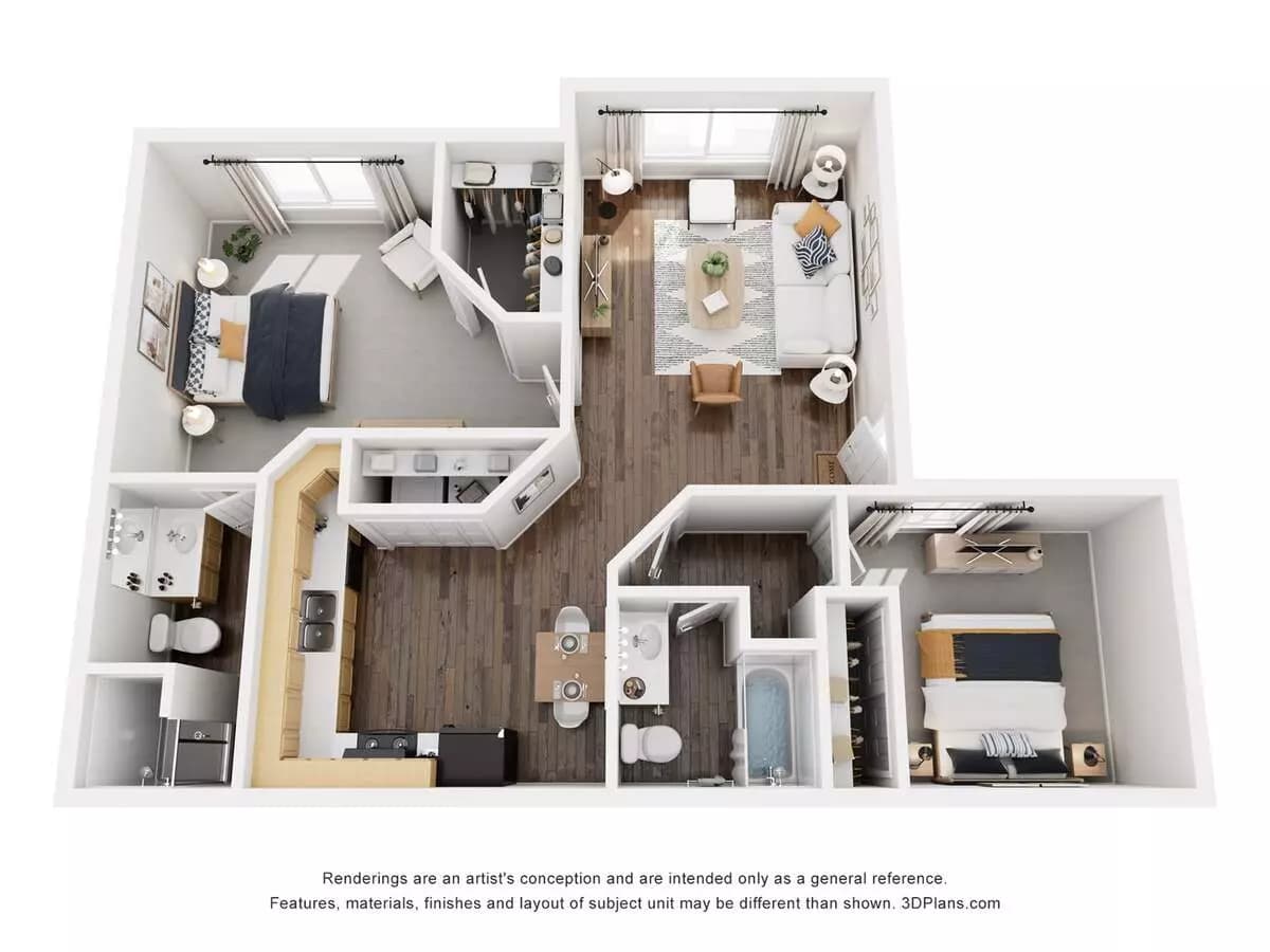 2x2 floor plan