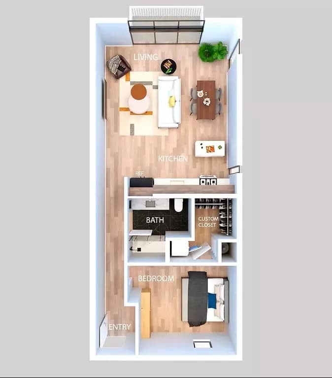 1x1 205 floor plan